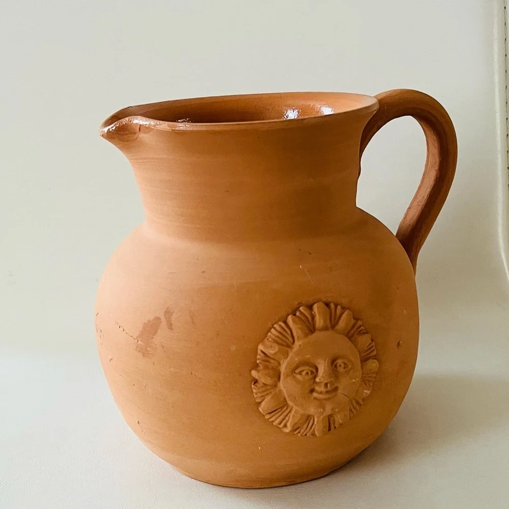 Terracotta Sun Motif Pitcher from Italy - Picture 15 of 15